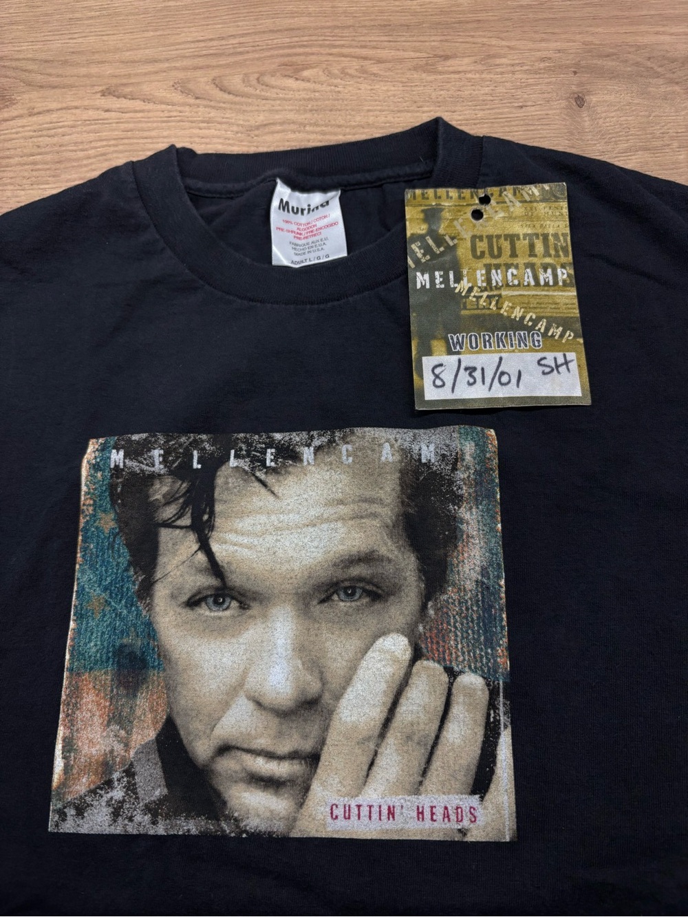 VTG 2001 John Mellencamp Cutting Edge Tee w/ Working Backstage Pass Size Large